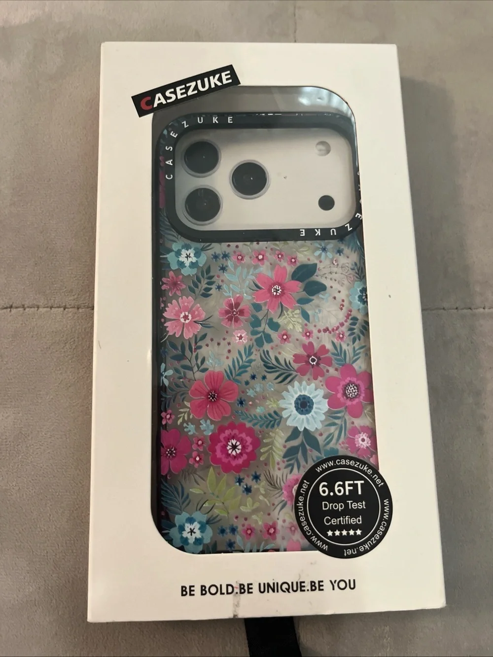 Casezuke iPhone 17 Case 6.3in, Floral TPU, Shockproof, Clear/Blck Trim